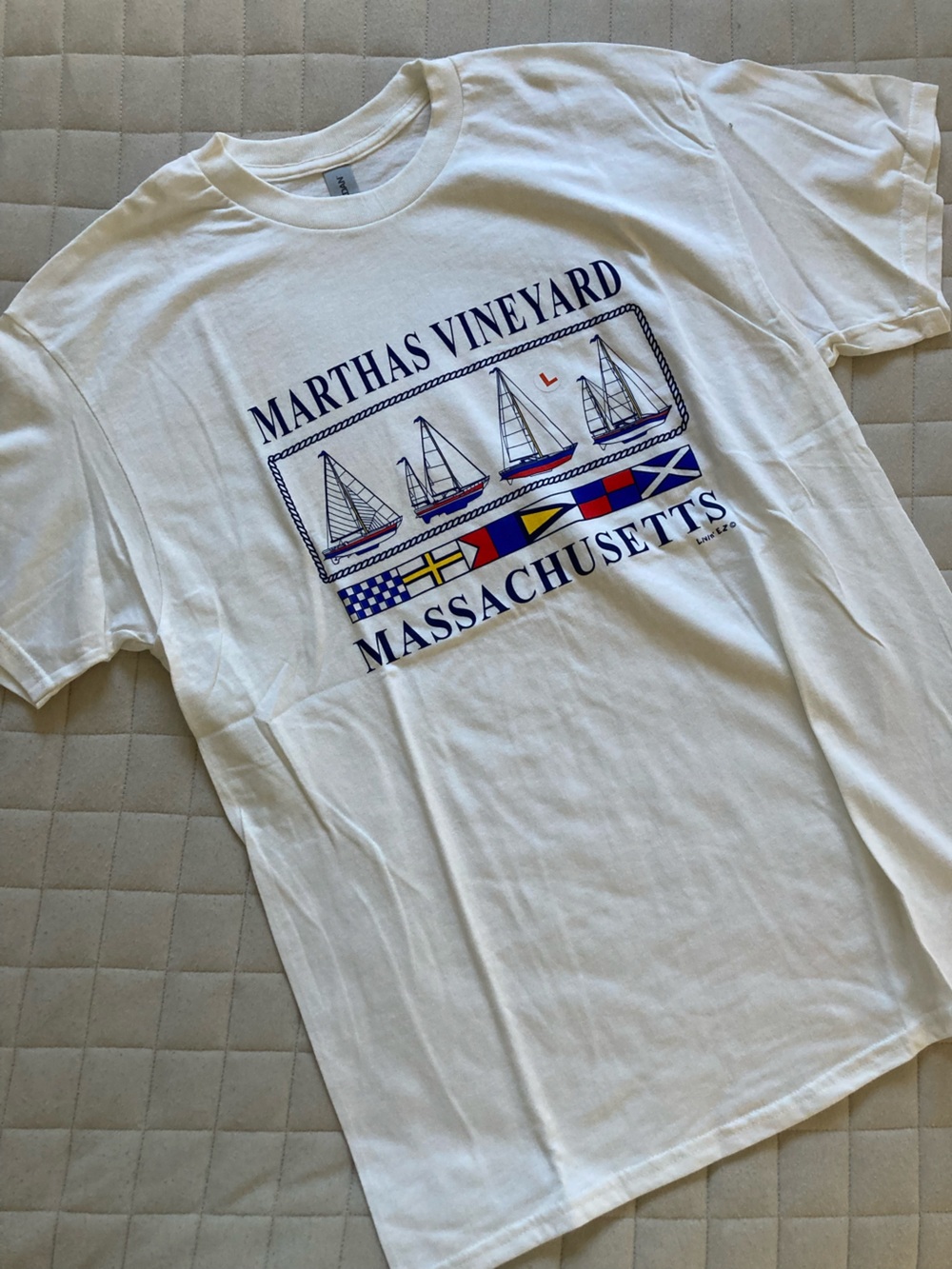 Gildan Men’s White Heavy Cotton Crewneck T‑Shirt - Cape Cod/Martha’s Vineyard